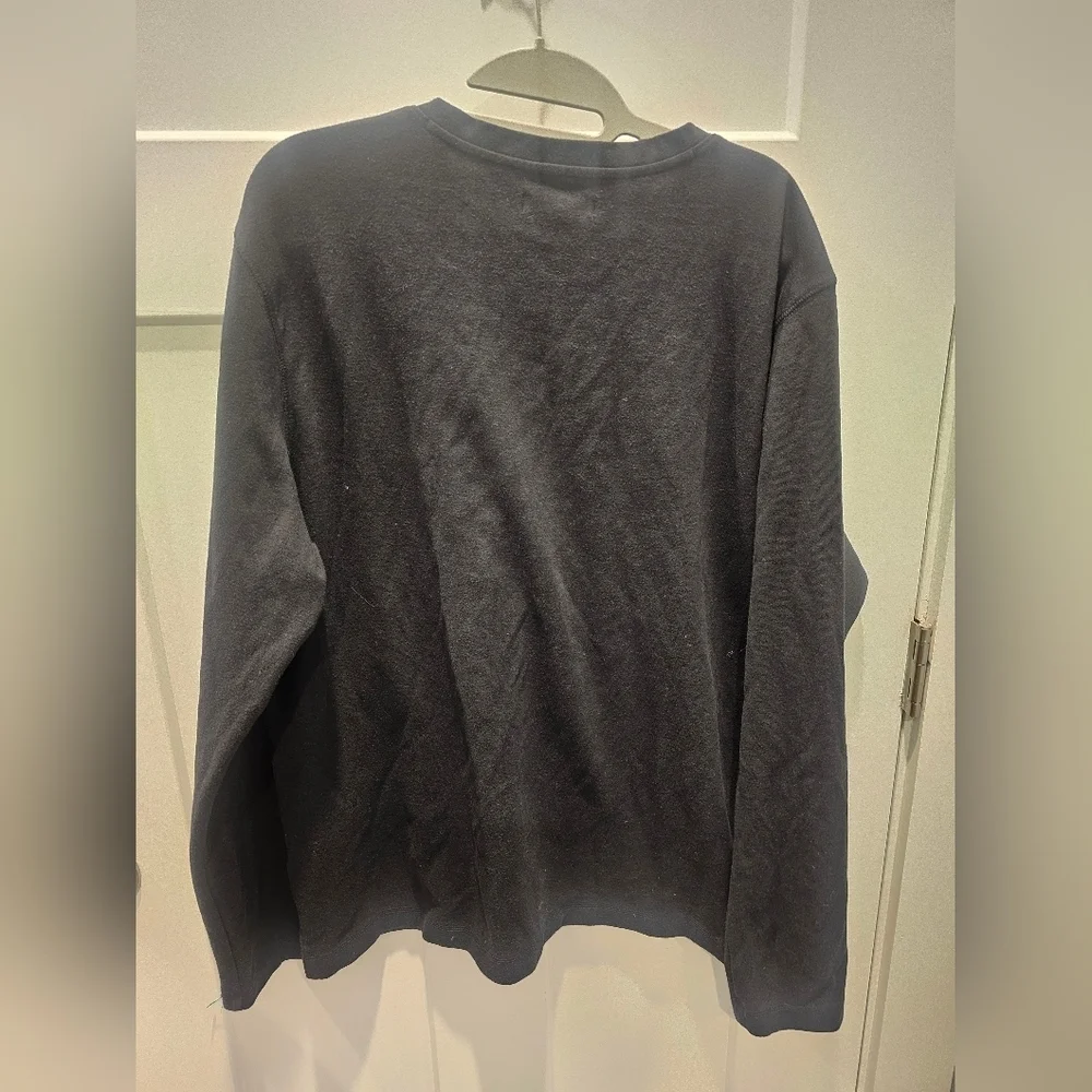 Banana Republic Men’s XL V-Neck Sweater Charcoal Black Cotton Blend Long Sleeve